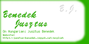 benedek jusztus business card